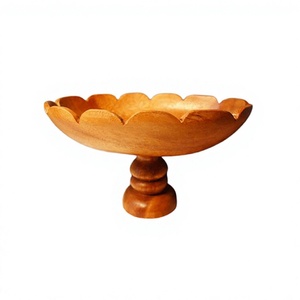 Bol de service alimentaire en bois de qualité supérieure, forme ronde, taille personnalisée, pour fruits et salades, destiné aux grossistes - Product Image 1