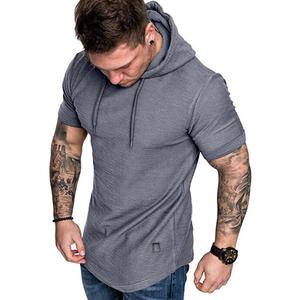 Nuova t-shirt Casual da <span class=keywords><strong>uomo</strong></span> a <span class=keywords><strong>maniche</strong></span> <span class=keywords><strong>corte</strong></span> da <span class=keywords><strong>uomo</strong></span> <span class=keywords><strong>felpa</strong></span> con cappuccio sportiva a <span class=keywords><strong>maniche</strong></span> <span class=keywords><strong>corte</strong></span> da palestra - Product Image 3