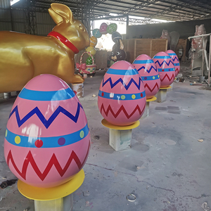 Coniglio Pasquale e Uovo in Fibra di Vetro, Grande e Resistente, Decorazione per Esterni di Hotel per le Festività Primaverili e Pasquali - Product Image 2