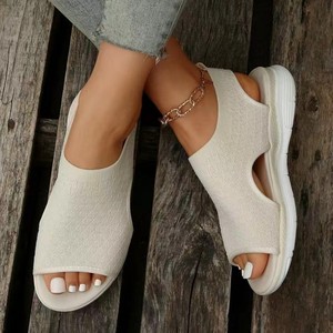 Sandalias de Playa para Mujer, Punta Abierta, Transpirables, Parte Superior de Tela Jacquard, Ligeras, Absorbentes de Sudor, Secado Rápido, Antideslizantes, para Verano y Exteriores - Product Image 4