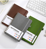 Carnet de notes de haute qualité avec couverture en PU au design personnalisé, porte-stylo élastique, ensemble de papeterie spirale coloré pour l'école ou le bureau