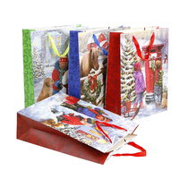 Sacs cadeaux en papier de luxe pour Noël, fabriqués en Chine, avec poignées, pour cadeaux de Noël