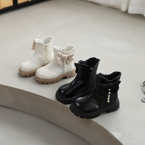 <span class=keywords><strong>Botas</strong></span> de Perlas con Lazo para Niñas, <span class=keywords><strong>Botas</strong></span> de Princesa de Moda, Nuevo Estilo Otoño/<span class=keywords><strong>Invierno</strong></span> 2025, <span class=keywords><strong>Botas</strong></span> de PU con Suela Suave para Niñas - Product Image 1