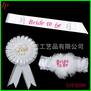 Ensemble de jarretelles et écharpe de mariée avec broche, accessoires de fête de mariage LPP4098 - Product Image 1