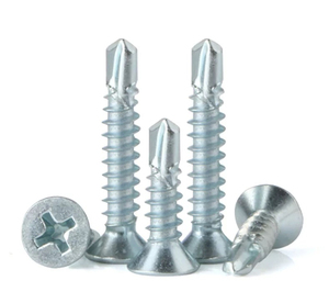 Bibo Yaente Factory M4.2 Blue-white Zinc-plated Countersunk <b>Flat</b> Head Self-drilling Drill Tail <b>Screw</b> for Color Steel Tile Metric - Product Image 3