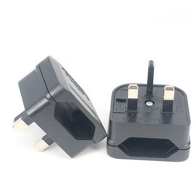 EU Euro to UK Plug Adapter VDE to BS Fuse 3A 5A 13A BS733 2 Pins to 3 Pins England Travel Converter Plug Type-G Plug Top