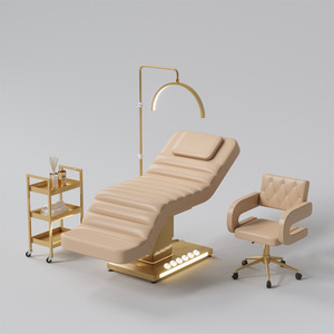 Black Electric Massage Table <b>Bed</b> Adjustable Salon Treatment Chair with <b>LED</b> Lamp and Control PanelBeauty Salon Esthetician Furnit - Product Image 3