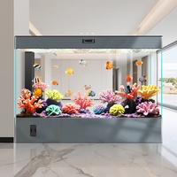 Aquarium intelligent à filtration supérieure et générateur d'oxygène pour poissons rouges et poissons d'eau douce, grand modèle autoportant pour salon et bureau