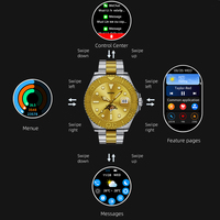 Reloj Inteligente de Moda con Pantalla AMOLED, Correa de Acero, Resistente al Agua IP68, Contador de Pasos, Monitor de Sueño, Notificaciones para Android e iOS