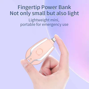 Wholesale 1500Mah Emergency Quick <b>Charge</b> Powerbank Micro USB Type-<b>C</b> Output PVC Material Pocket Key Chain Charger Mini Portable - Product Image 2