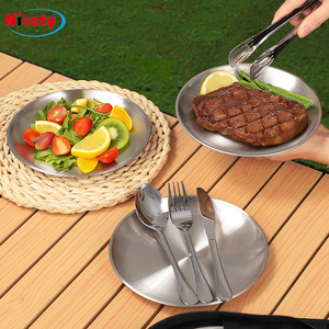 Stainless Steel Cutlery Set Camping Knife Fork Spoon Plate Portable Storage Bag Outdoor Use - Product Image 5