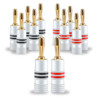 Conectores Banana Chapados en Oro Sin Soldadura, Calibre 12-18AWG, Conector de 4 mm para Altavoz, Amplificador, Receptor AV de Alta Fidelidad, Cable de Audio Estéreo