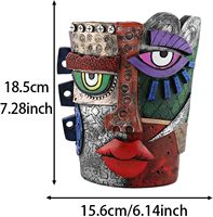 Oniya Harz-Sukkulententopf im Picasso-Stil, abstrakter Gesichts-Blumentopf, individueller, einzigartiger Kopf-Pflanzgefäß mit Drainageloch, ausgefallene Kunstdekoration