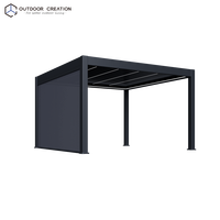 Pergola à lames orientables en aluminium, toit motorisé, autoportante, électrique, imperméable, résistante à la neige, jardin, extérieur, bioclimatique, Prestige 4x4m FS