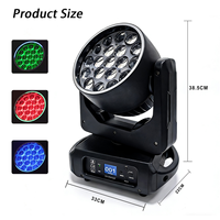 19x15W RGBW 4 IN1 LED Zoom Wash Moving Head Lights für Disco DJ KTV Party mit DMX512 Single Point Control LED-Streifen ring