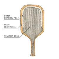 Raquette de pickleball en fibre de carbone sans bordure, technologie thermoformée, approuvée USAPA