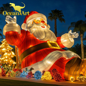 Đèn lồng Trung Quốc minh họa Giáng sinh Ông già Noel vải lụa lớn đèn chiếu sáng cho chương trình công viên - Product Image 2