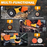 Meuleuse d'angle sans fil électrique portable MARS MS-405 125 mm, moteur sans balais, batterie 21 V 4,0 Ah, 7200 tr/min, qualité industrielle, déclencheur, pour bricolage