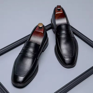 Men's Genuine Leather Shoes British Style Trendy Business Formal Lace-up <b>Pointed</b> Toe Derby Wedding Autumn Solid Pattern Comfort - Product Image 3