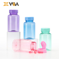 Bouteilles d'emballage cylindriques en plastique PET recyclé, couleur personnalisable, avec bouchon à clapet, sérigraphie, 150 ml