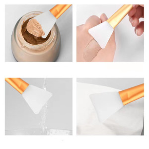 Custom <b>Silicone</b> Face Mask Brush Soft Clay Mask Applicator Gold Black Pink Beauty <b>Tool</b> - Product Image 5
