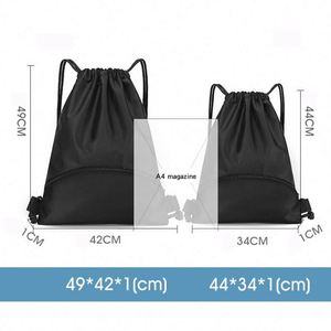 Sac à dos à cordon en polyester imperméable avec logo personnalisé, grande capacité, pour chaussures, sport, gym, sac à cordon promotionnel, cadeau - Product Image 3