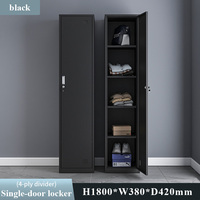 Armoire de rangement pour vêtements en métal portable à usage domestique avec casier à porte unique moderne
