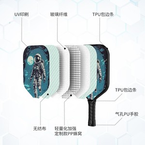 Juego de palas de pickleball de 13.4 mm, de fibra de vidrio, antideslizantes, para entrenamiento, con 4 pelotas y bolsa de transporte de nailon - Product Image 4