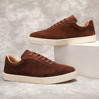 Chaussures décontractées légères pour hommes en cuir de vachette suédé de luxe, style sportif rétro pour la marche printemps-hiver