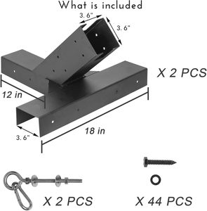 Zware Hangmat Standaard Beugel Gepoedercoate Hangmat Stand Kit Voor 4X4 Houten Palen - Product Image 4