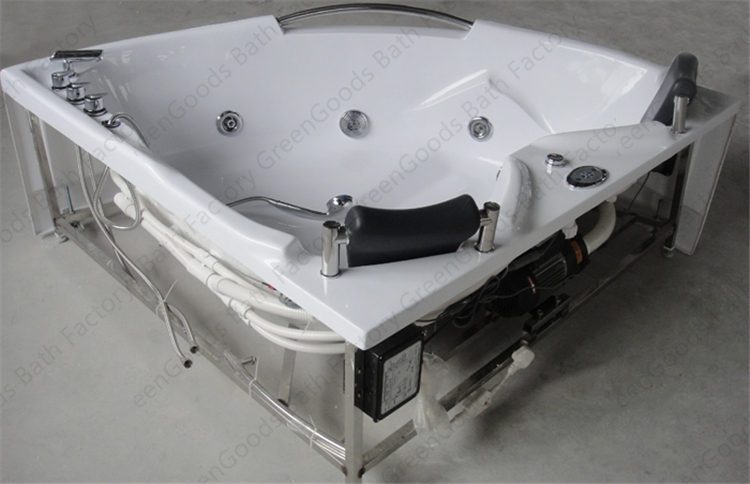 Adyce — baignoires d'angle longues pour 2 personnes, baignoire de Massage à Jet d'eau, avec Double, cascade