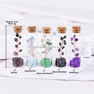 Bouteilles en verre de <span class=keywords><strong>gravier</strong></span> de cristal mélangé pierres précieuses de guérison naturelles puces d'améthyste bouteille de souhait pour la décoration - Product Image 4