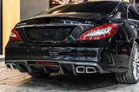 Diffuseur de pare-chocs arrière en fibre de carbone pour Mercedes Benz W218 CLS550 CLS63 AMG 2011-2018, lèvre de séparation arrière avec kit carrosserie LED
