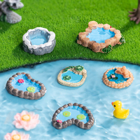 Miniatur Lanskap Model Kolam Mini DIY Miniatur Dekorasi Taman Peri Kolam Mikro Ornamen Kerajinan Resin Dekorasi Bonsai Pot