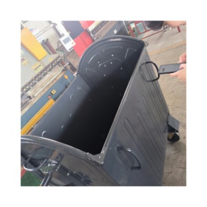 Industriële Hot Dip Gegalvaniseerde Metalen Afval Recycling Bin Vuilnisbak Met Trunnion Hefinrichting 1100l Capaciteit - Product Image 4