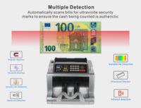 Compteur de billets portable AL-5300T, machine à compter l'argent, compteur de devises haute vitesse, détecteur de faux billets avec UV MG