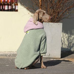 Qiqu เสื้อฮู้ดสำหรับสุนัขขนแกะมีฮู้ดดีไซน์ใหม่ออกแบบได้ตามต้องการเสื้อผ้าสุนัขขนาดใหญ่ - Product Image 5