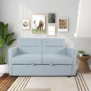 Sofá Cama Pequeño Tipo <span class=keywords><strong>Canape</strong></span> Azul Tamaño Queen de Tela al por Mayor para Socios - Product Image 6