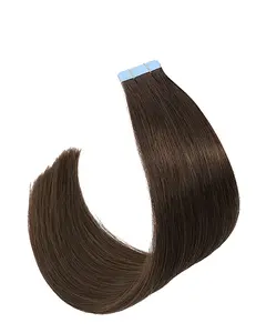 Seamless Remy Perruque Dark Brown Hair Vendor Russian Virgin Hair Tape In Human Hair Extensions