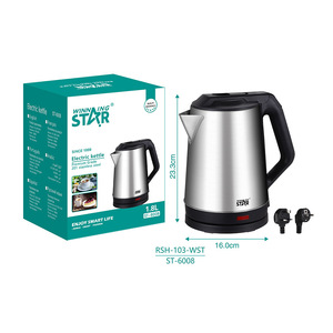 กาต้มน้ำไฟฟ้า Winning Star ขนาด 1.8 ลิตร สแตนเลส ปลั๊กแบบ UK/EU เครื่องทำน้ำร้อนขนาดเล็กสำหรับใช้ในบ้าน - Product Image 1