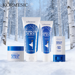 KORMESIC - Set de Cuidado Facial Coreano con Crema Hidratante y Calmante, Limpiador Facial, Gel Exfoliante, Protector Solar en Barra y Jugo de Abedul - Product Image 1