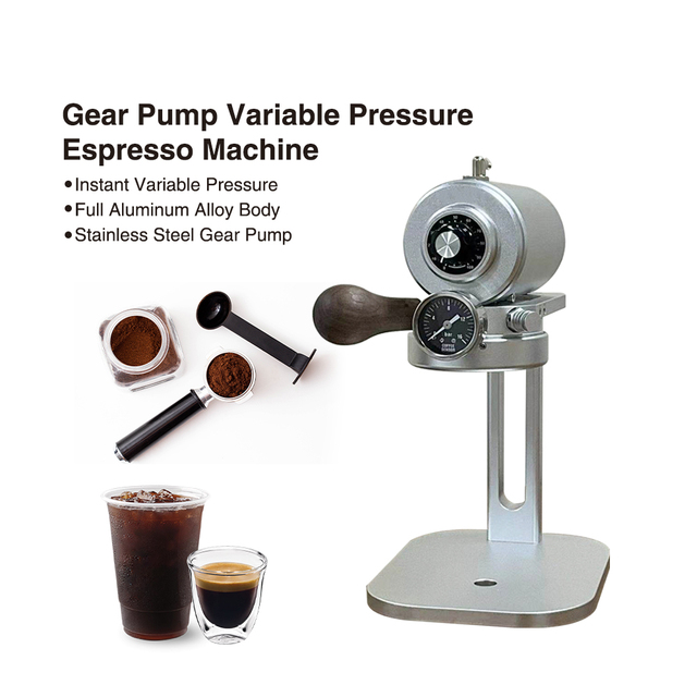 Professional Gear Pump Hot and Cold Extraction Espresso Machine 9-15Bar Adjustable Pressure 58mm Outdoor Aluminum Coffee Maker
