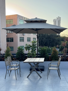 Parasol cantilever carré en aluminium et acier, résistant aux intempéries, avec structure en fer et polyester 230g, pour mobilier d'extérieur moderne, cour et <span class=keywords><strong>salon</strong></span> - Product Image 6