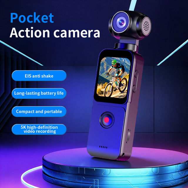 4K 75MP Action Cameras Anti-shake Sports Cam 270° Face Detect Auto Rotative Pocket Camcorder Digital Vlog Camera Video Recorder