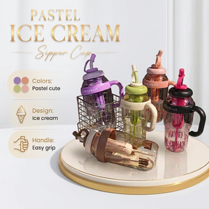 Large Size 1200ml Durable Lightweight Eco-Friendly Plastic <b>Water</b> <b>Bottle</b> Leak Proof Straw Cute Portable <b>Kids</b> Drink Cup Sports - Product Image 1