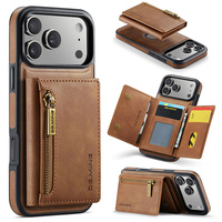 Étui de téléphone en cuir magnétique puissant avec porte-cartes zippé anti-RFID pour iPhone 14 15 Plus 11 13 16 17 18 Pro Max