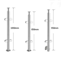 Balustrade en acier inoxydable, design moderne et personnalisé, tube haut, poteau de serrage à bouche de poisson solide pour escalier, balcon, balustrade en verre