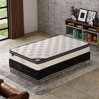 Matelas hybride populaire de 12 pouces à ressorts ensachés, roulé en boîte, avec gel rafraîchissant