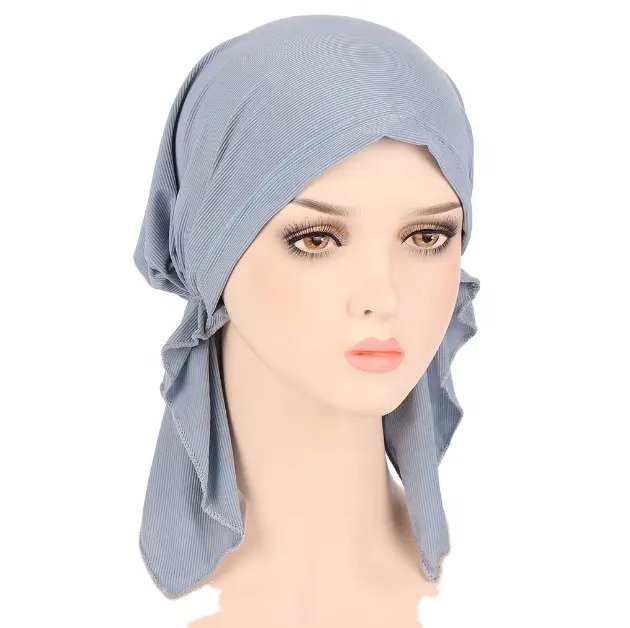 Belief Muslim Women Soft Printed Inner Hijabs Headwear Stretch Hair Accessories Pre-Tied Head Scarf