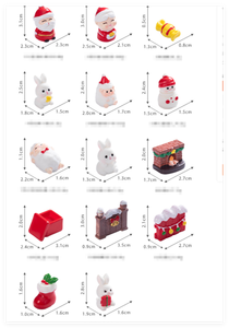Hơn 1000 thiết kế Xmas thỏ cừu kẹo cửa khởi động Hộp Quà Tặng Santa Snowman 3D Đỏ giáng sinh làng nhà nhỏ con số tùy chỉnh - Product Image 2
